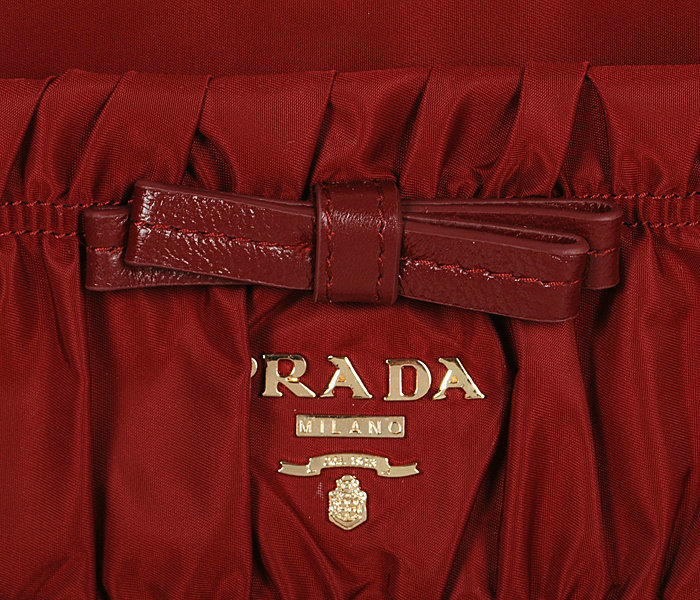 2014 Prada fabric shoulder bag BN1588 burgundy - Click Image to Close